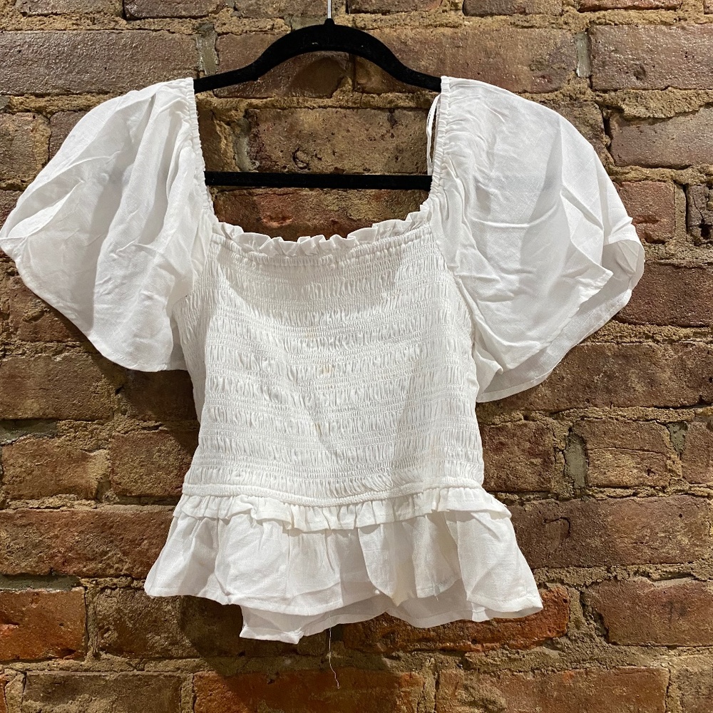 White Stretchy Crop Top